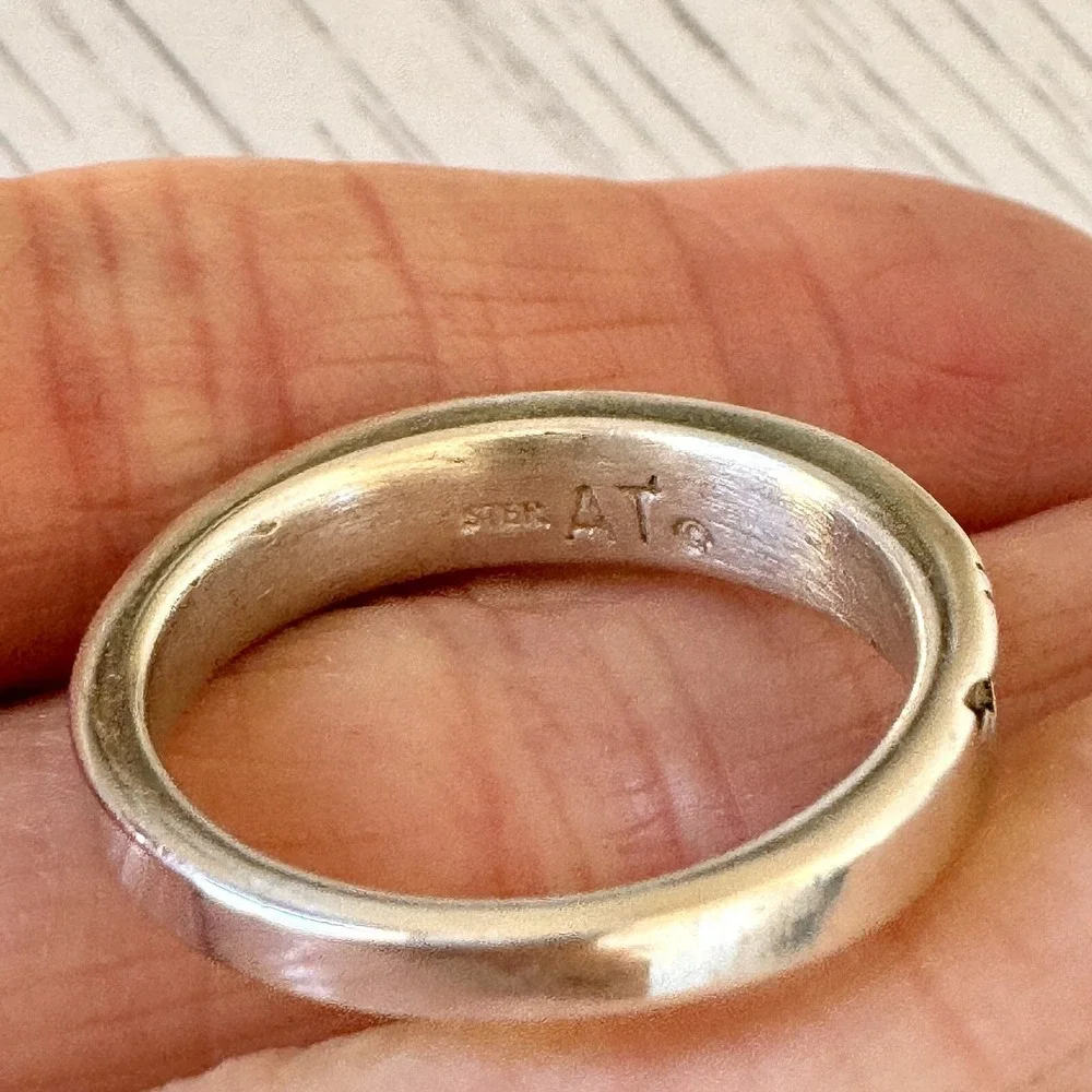 Navajo Turquoise Wedding Band Sz 8 Ring Inlay 6mm Opal‎ Multi Stone Mens Signed